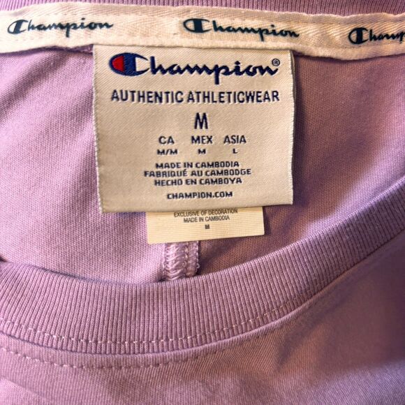 Champion Womens Size M Pullover Long Sleeve Light Purple Lightweight Sweatshirt - Picture 7 of 8